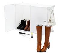 LifeProject3003 - Zapatero Modular Apilable Para Botas Altas Con Puertas Cerradas Soporte De Caña Incluido Con Ganchos Lateral Percha Martillo Para Montaje Almacenamiento Vertical Impermeable