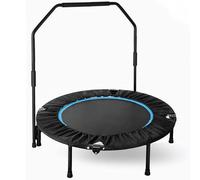 LIFERUN Fitness Trampoline Indoor Ø101 cm, capacidad de carga 150 kg, reboteador de entrenamiento, con 3 niveles de agarre ajustables, mini trampolín para adultos, color azul