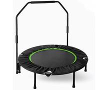 LIFERUN Fitness Trampoline Indoor Ø101 cm, capacidad de carga 150 kg, reboteador de entrenamiento, con 3 niveles de agarre ajustables, mini trampolín para adultos, color verde
