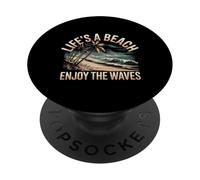 Life'S A Beach Enjoy The Waves Vacaciones de Verano - PopSockets PopGrip Adhesivo