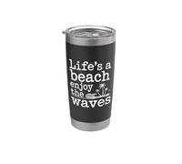 Life's A Beach Enjoy The Waves vacaciones de verano |- Vaso térmico de acero inoxidable de doble pared