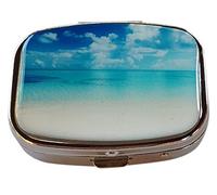 Life's a Beach - Pastillero rectangular de dos compartimentos, color plateado