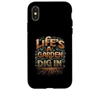 Life's A Garden Dig In Gardening Lover Roots Design Carcasa para iPhone X/XS