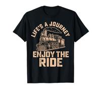 Life'S a Journey Enjoy The Ride Vintage Retro Vibes Camiseta
