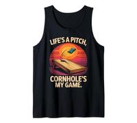 Life'S A Pitch Cornhole es mi Juego Divertido Camiseta sin Mangas
