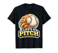 Life'S A Pitch Divertido Jugador de Béisbol Jugador Entrenador Fan Pun Camiseta