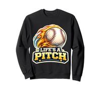 Life'S A Pitch Divertido Jugador de Béisbol Jugador Entrenador Fan Pun Sudadera