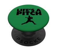 Life'S a Pitch Funny Baseball Pitcher Life'S a Pitch PopSockets PopGrip Adhesivo