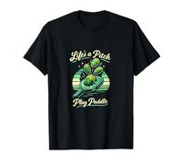 Lifes a Pitch Play Paddle Retro Pickleball Diseño Camiseta