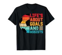 Life'S About Goals and Assists Funny Boys Girls Soccer Quote Camiseta