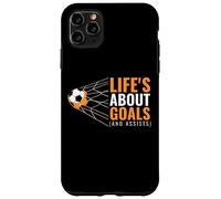 Life'S About Goals and Assists Funny Quote Youth Soccer Carcasa para iPhone 11 Pro MAX