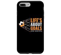 Life'S About Goals and Assists Funny Quote Youth Soccer Carcasa para iPhone 7 Plus/8 Plus