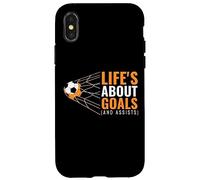Life'S About Goals and Assists Funny Quote Youth Soccer Carcasa para iPhone X/XS