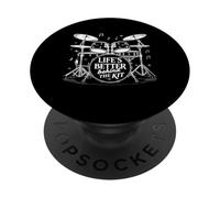 Lifes Better Behind The Kit Batería Batería PopSockets PopGrip Adhesivo