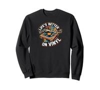 Life'S Better On Vinyl Record Player Retro Music Lover Sudadera