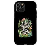 Life'S Better with Cacti Funny Plant Lover Gardener Design Carcasa para iPhone 11 Pro