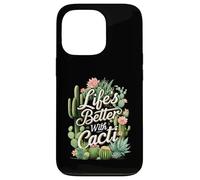 Life'S Better with Cacti Funny Plant Lover Gardener Design Carcasa para iPhone 13 Pro