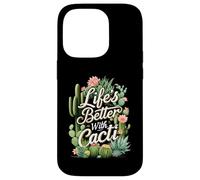 Life'S Better with Cacti Funny Plant Lover Gardener Design Carcasa para iPhone 14 Pro