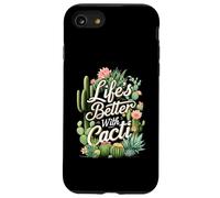 Life'S Better with Cacti Funny Plant Lover Gardener Design Carcasa para iPhone SE (2020) / 7/8