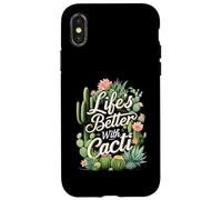 Life'S Better with Cacti Funny Plant Lover Gardener Design Carcasa para iPhone X/XS