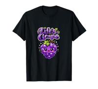 Lifes Grape Kawaii Chibi Uvas Lindo Púrpura Verde Arte Camiseta