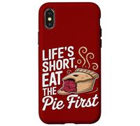 Life'S Short Eat Pie Primer Postre Humor Carcasa para iPhone X/XS