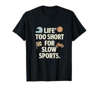 Life's Too Short for Slow Sports, diseño retro de bloques Camiseta