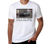 Life's Too Short to Drive Boring Cars - Camiseta clásica con gráfico Muscle Car para hombre, Estilo blanco, XXL