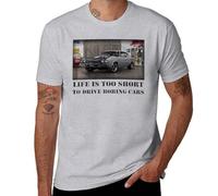 Life's Too Short to Drive Boring Cars - Camiseta clásica con gráfico Muscle Car para hombre, Estilo gris, 6XL