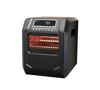 LifeSmart - Calentador eléctrico portátil de cuarzo de 4 elementos, 1500 W, para uso en interiores, con 3 ajustes de calor y panel digital, color negro