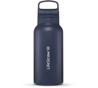 LifeStraw Go 2.0 Stainless Steel Water Filter Bottle, botella de filtro de agua, azul oscuro 1L Aegean Sea
