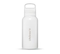 LifeStraw Go Series - Botella de acero inoxidable con filtro de agua, Filtra bacterias, parasitos y microplasticos, 1L