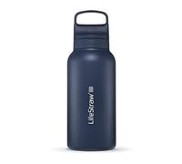 LifeStraw Go Series - Botella de acero inoxidable con filtro de agua, Filtra bacterias, parasitos y microplasticos, 1L