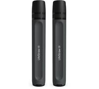 LifeStraw Peak Series - Personal Water Filter Straw for Backup Filtration, Emergency, Survival, and Ultralight Hydration, Dark Mountain Gray (Paquete de 2)