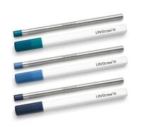 LifeStraw Sip 3-Pack, Pajitas Filtrantes Reutilizables de Acero Inoxidable con 3 estuches, Elimina microplásticos, bacterias y parásitos para viajes y uso diario