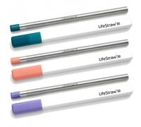 LifeStraw SIP 3pk con 3 Estuches, Turquesa/Naranja/Púrpura Onesize Laguna, Apricot, Thistle