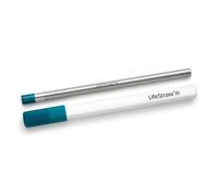 LifeStraw Sip - Paja filtrante reutilizable de acero inoxidable con estuche, elimina microplásticos, bacterias y parásitos para viajes y uso diario, Laguna Teal