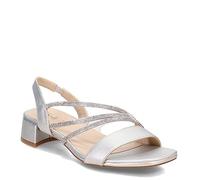 LifeStride Joy Strappy Sandal, Sandalia con talón Mujer, Plata, 41 EU Ancho