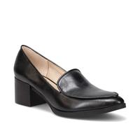 LifeStride Womens Devyn Block Heel Loafer, Black, 9 Wide US