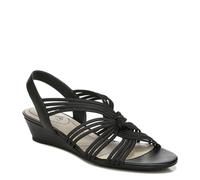 LifeStride Women's Yvette Strappy Wedge Sandal, Black, 38.5 EU