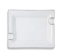Lifestyle-Ambiente HA - Cenicero para Puros (Porcelana, 2 estantes, 655 g), Color Blanco y Plateado