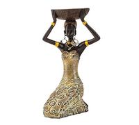 Lifestyle & More Escultura Moderna Figura Decorativa Mujer Africana Oro/marrón Altura 22 cm