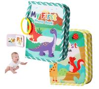 Lifesunny My First Baby Photo Book with Safe Mirror, My First Photo Album for Baby, Soft PhotoAlbum Holds 4x6 Pictures, for Memory Album Babies Shower (Green+Yellow,2PCS)
