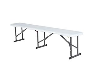 LIFETIME 80305 Banco Plegable Ultrarresistente 454 kg, UV100, Blanco, 183 x 29 x 42 cm
