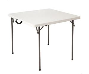 LIFETIME 92103 Mesa Plegable portátil Cuadrada Mesa Plegable Camping, 86x86x73,5cm Peso 8Kg, Duradera, Resistente y Ligera Capacidad 4 Personas Incorpora asa para fácil Transporte