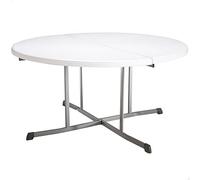 LIFETIME 92115 - Mesa Plegable Redonda portátil | Mesa Redonda jardín, terraza, Patio, balcón | Medidas Ø152cm, Altura 75,5cm | Mesa Redonda Exterior Eventos, Mesa Catering Plegable |Muebles