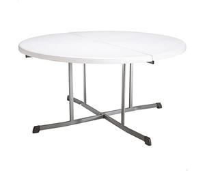 LIFETIME 92115 - Mesa Plegable Redonda portátil | Mesa Redonda jardín, terraza, Patio, balcón | Medidas Ø152cm, Altura 75,5cm | Mesa Redonda Exterior Eventos, Mesa Catering Plegable |Muebles