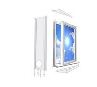 Lifetime Air - Aislamiento de ventanas para aires acondicionados móviles y secadoras, juego de ventanas universal, adecuado para todos los tamaños de manguera, resistente al agua y al viento
