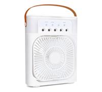 Lifetime Air Ventilador de mesa con función de niebla - Ventilador de escritorio portátil con agua - Conector USB-C - Colores RGB - Inclinable - Blanco