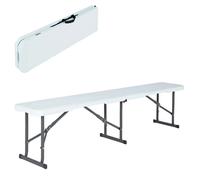 Lifetime - Banco plegable, portátil, 183x29x42 cm, máx. 454 kg, resistente al agua, a manchas y rayos UV, estructura acero, polietileno, eventos, exterior, terraza, jardín, camping, asiento auxiliar